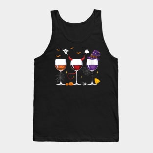 Womens Glasses Of Wine Halloween Costume Funny T Shirt Wine Lover Tank Top